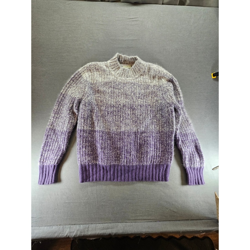 White Stag Vintage Purple Ombre Angora Lambswool Mock Neck Sweater XL